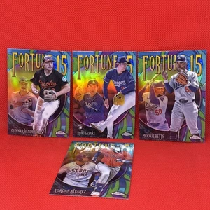 Fortune 15 Topps Chrome Refractors 2025 Lot 4 Cards Roki Gunner Mookie & Yordan - Picture 1 of 8