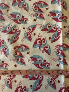 Vintage Feedsack Stoff 42”x36” Rosa Türkis Blatt Floral Blume - Bild 1 von 7