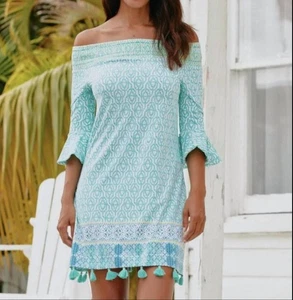 Cabana Life Off The Shoulder Dress Size L - Picture 1 of 5