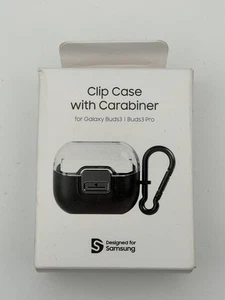 Funda Samsung Clip con Mosquetón para Galaxy Buds3 / Buds3 Pro - Transparente/Negro - Imagen 1 de 2