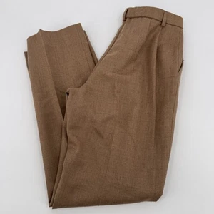 Pendleton Damengröße 4 100 % Schurwolle braun/hellbraun Hose Anzughose plissiert - Bild 1 von 8