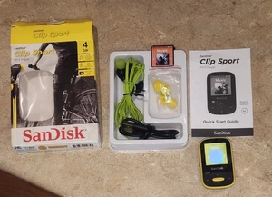SanDisk Clip Sport MP3 Player Yellow Black 4GB With Accessories - Picture 1 of 4
