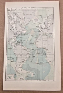 Atlantic Ocean Antique Map W&R Chambers - Picture 1 of 1