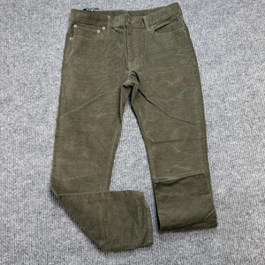 J Crew Corduroy Pants Mens 32x30 Green Slim Fit Flex Stretch 5 Pocket Jeans NEW - Picture 1 of 11