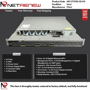 Cisco Wireless LAN Controller AIR-CT5760-50-K9 mit 50 AP Lizenz - Bild 1 von 1