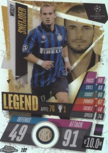 2020-21 Topps Chrome Match Attax UCL - Legend Wesley Sneijder #192 Refractor