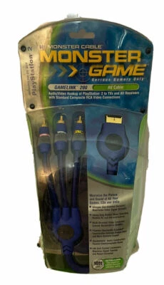 NEW Blue Official OEM MONSTER Gamelink 200 AV Cable for Playstation 2 PS2 - Image 1 of 3