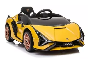 Lamborghini Sian 12V Kids Electric Ride On Car Toy w/ Remote Control - Yellow - Picture 1 of 11