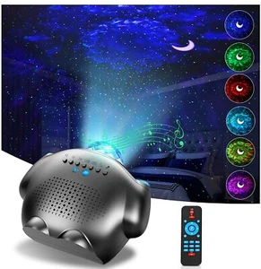 LED Star Projector, GRDE Night Light,4 in 1, Galaxy Ocean Wave Bluetooth Speaker - Picture 1 of 8