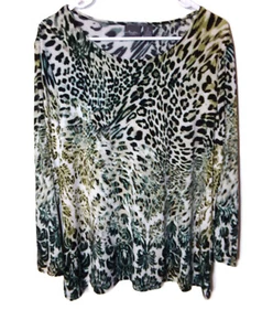 travelers by chico's sz.2(L) wide neck long sleeve tunic top - Picture 1 of 5