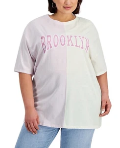 MSRP $29 Grayson Threads Plus Size Brooklyn Split Boyfriend T-Shirt Size 3X - Picture 1 of 1