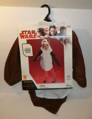 Fantasia infantil Star Wars Porg TAMANHO 2T-3T 2-3 anos macacão capuz bebê criança - Imagem 1 de 4