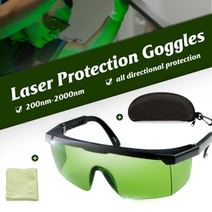 200nm-2000nm Laser Protection Goggles Safety Glasses Green w/ Case Protective - Picture 1 of 7