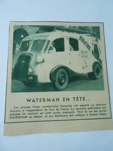 Waterman en Tête..la caravane publicitaire Tour de France Coupure de presse 1948 - Picture 1 of 1