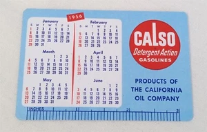 Vintage 1956 Calso Gas Advertising Calendar Card Celluloid California Oil Co  - Picture 1 of 2