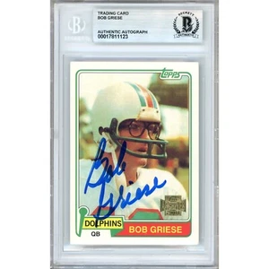 2001 Topps Archives #482 Bob Griese Signed Card AUTO Beckett BAS Slab Dolphins - Picture 1 of 6