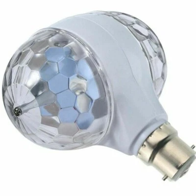 LED Rotating Disco Light Bulb RGB Projector Multi Coloured Bayonet Party Lamp - Image 1 of 4