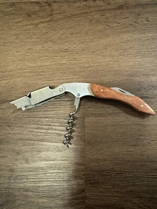 Wood Handle Professional Corkscrew Waiters wine bottle opener and Foil Cutter - Picture 1 of 1