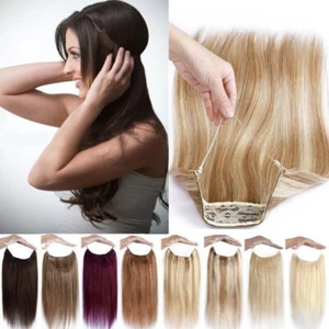 16-30inch good Remy Human Hair Hidden Invisible Wire Hair Extensions thick - Picture 1 of 28