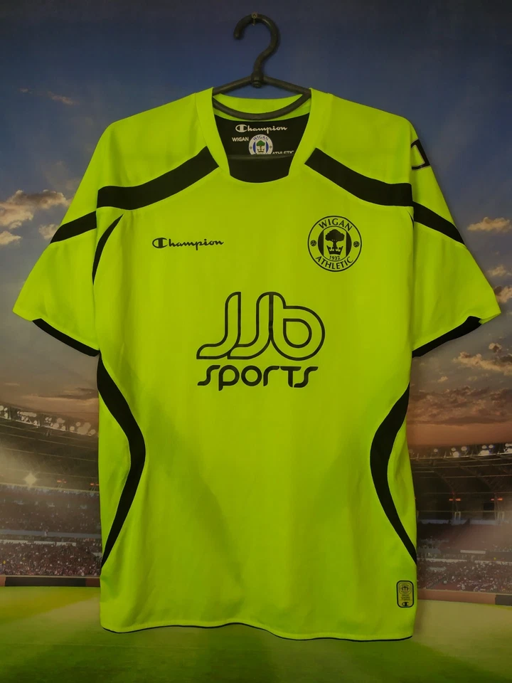 Camiseta de fútbol visitante Wigan Athletic 2008-2009 Jersey campeón para hombre talla S Foto 1 de 4
