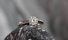 1.0 Ct Real Moissanite Ring in White Gold on Sterling Silver. Size Adjustable.