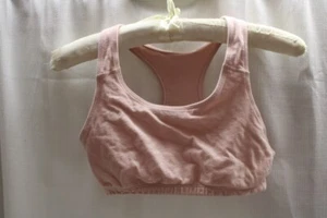 Vintage Small size Cotton racerback Pink sports Bra yoga fitness - Picture 1 of 5