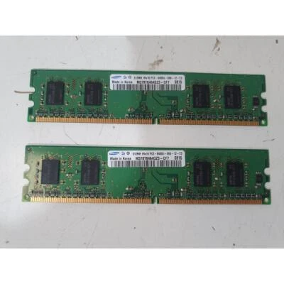 Lot of 2 Samsung M378T6464QZ3-CF7 Memory Module 512MB 1Rx16 DDR2 PC2-6400U-666 - Image 1 of 4