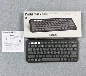 Logitech Pebble Keys 2 K380S Slim TKL Wireless Scissor Keyboard Tested Good - Picture 1 of 8