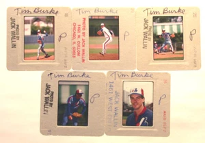 Negativos de 5 diapositivas de fotos de Tim Burke 1985-86 MLB Montreal Expos de J. Wallin - Imagen 1 de 1