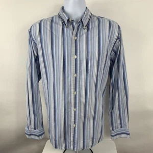 Gap Button Down Shirt Men’s Large Classic Striped Business Casual 100% Cotton - Picture 1 of 10