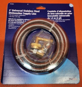 Dishwasher Water Supply Line 3/8"x3/8" Universal 60" Long Stainless Steel 5 Feet - Picture 1 of 8