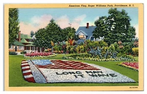 Floral Flag at Roger Williams Park Providence Rhode Island Postcard - Picture 1 of 2