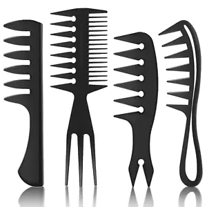 4 piezas peine de peinado para hombres peine de dientes anchos para cabello rizado - Imagen 1 de 12