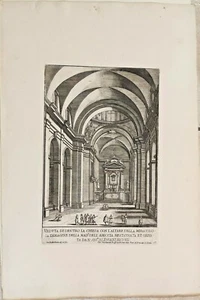 1890 VEDUTA CHIESA CON ALTARE MIRACOLOSA IMMAGINE MADONNA ARICCIA FALDA ROMA - Imagen 1 de 2