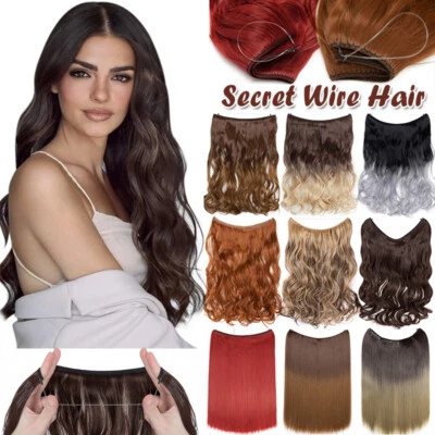 Invisible Miracle Ring Hidden Wire Hair Extensions Real Lines Hairpiece As Human - Image 1 of 4