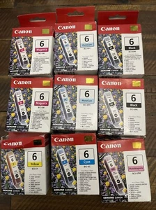 9er Set Neu Original Canon Tinten Set BCI-6BK BCI-6PM BCI-6Y BCI-6C BCI-6PC BCI-6M - Bild 1 von 1