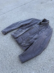 Vintage 80/90’s Brooks Brown Leather Jacket Large Used Sick Fade Made In US - Bild 1 von 7