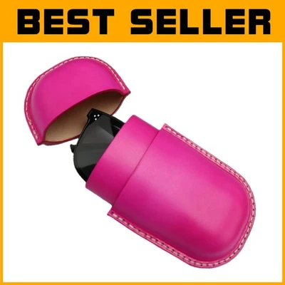 Vintage Leather Glasses Case - Cowhide Travel Storage Box - Image 1 of 4