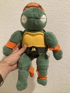 Vintage TMNT Teenage Mutant Ninja Turtles Michaelangelo 14 Zoll Stofftier Plüschtier - Bild 1 von 3