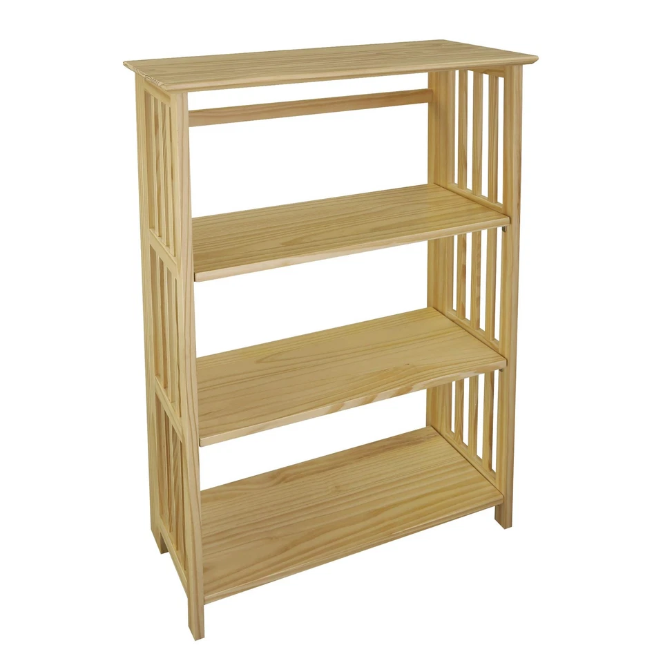 "Soho Manhattan 4-Shelf Folding Bookcase 26"" Wide - Natural (333-40)