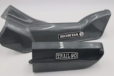 1969 Honda CT90 K1b Down Tube Cover & Air Box Dark Gray Metallic with Decals - Image 1 of 4