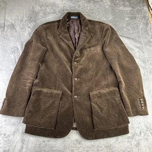 Polo Ralph Lauren Corduroy Jacket Men’s L Blazer Brown 3 Button Coat Vtg 42Reg - Picture 1 of 14
