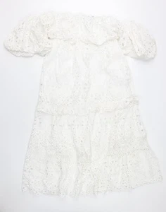 ASOS Women's Off-Shoulder White Puff Sleeve Dress - Picture 1 of 12