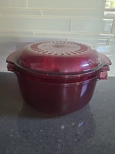 Vintage Tupperware 200C Cranberry 3 Piece Microwave Stack Cooker Set - Picture 1 of 9