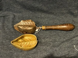 Rare Vintage Briancon Millinery Leaf Flower Iron Tool Mold Brass Antique Set 9” - Picture 1 of 9