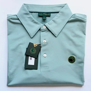 Masters 1934 Berckmans Place Logo Polo Green Striped Large NEW With Tags - Picture 1 of 8
