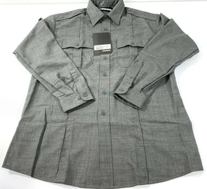 NEW BLAUER MENS 18.5X33 LONG SLEEVE POLY WOOL SHIRT 8450 HEATHER GREY 18.5X33 - Picture 1 of 4