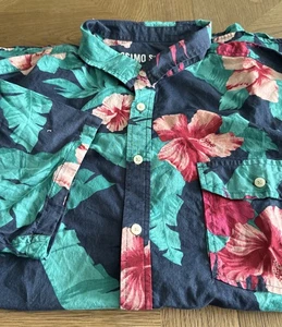 Mossimo Supply Co Mens Button Short Sleeve Shirt ~ Cool Dark Floral Print ~ XXL - Picture 1 of 7