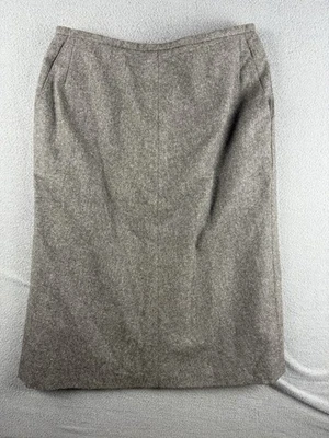 VTG JAEGER DARK GRAY PURE NEW WOOL Pockets STRAIGHT/PENCIL SKIRT Sz XL - Image 1 of 4