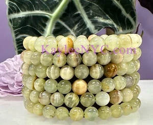 Wholesale Lot 6 Pcs Natural Green Onyx 8mm 7.5”Crystal Stretch Bracelet - Picture 1 of 6